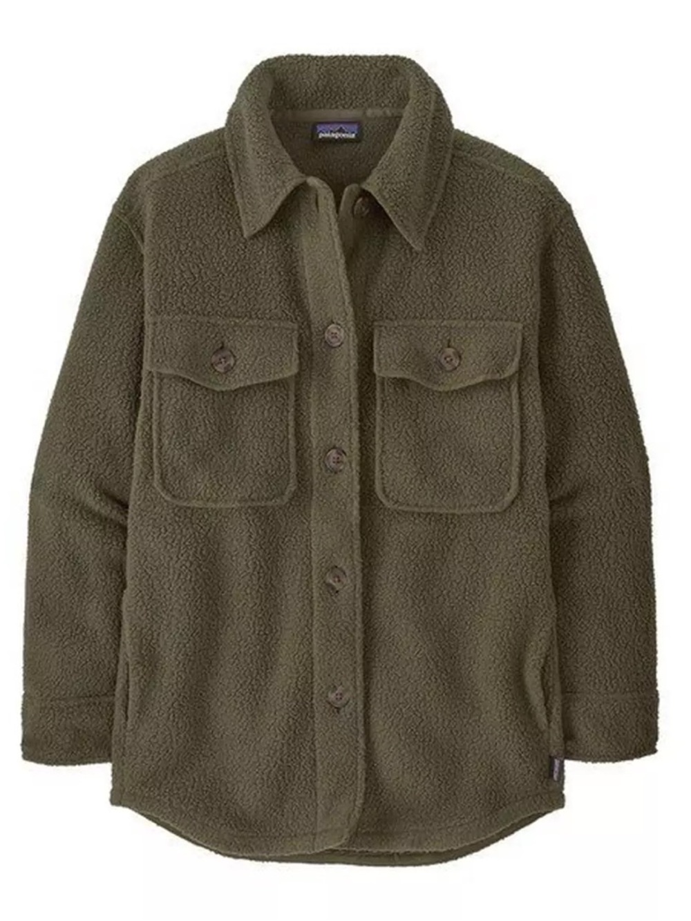 Patagonia Olive Retro Pile Shacket Fleece Women’s Size Large